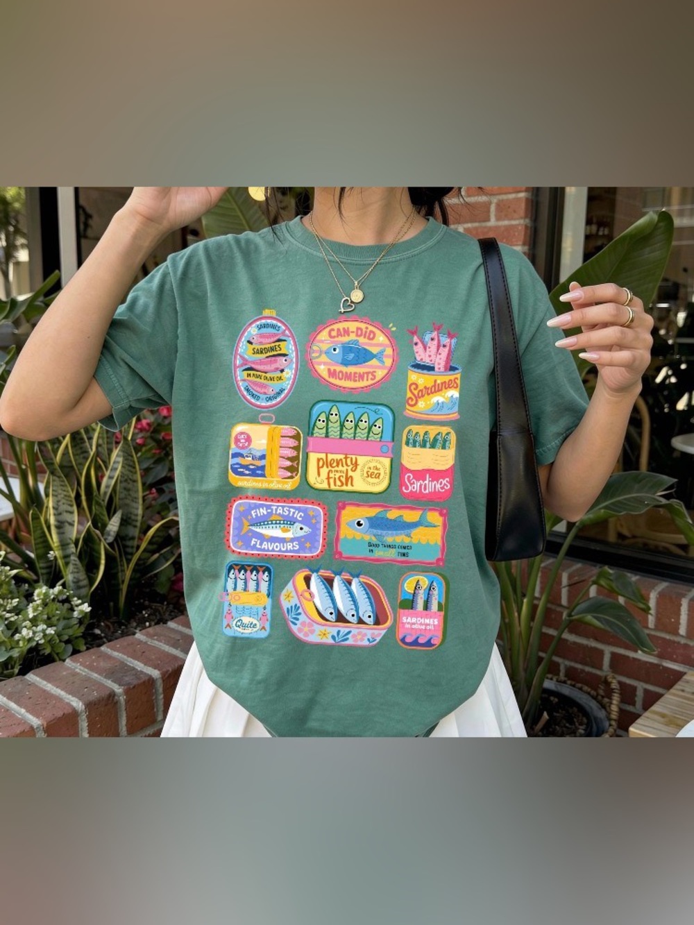 Sardine Fish Cans Comfort Color Tee, Coastal Aesthetic Graphic T-Shirt